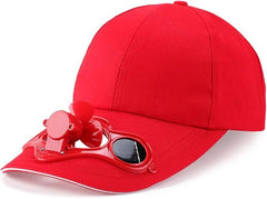 Solar Sun Power Fan Cap+Rechargeable