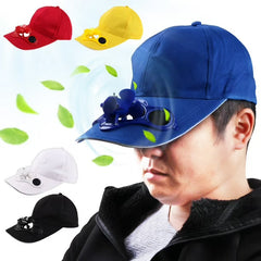 Solar Sun Power Fan Cap+Rechargeable